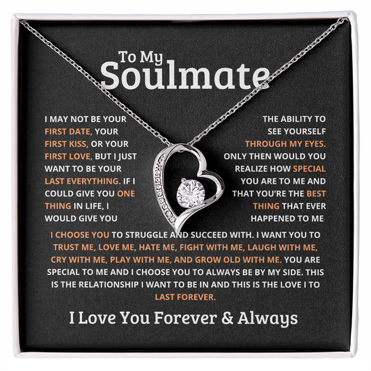 *To My Soulmate "Forever Necklace" – Romantic Gift for Her, Soulmate Jewelry, Anniversary Gift, Valentine's Day Necklace for Wife or Girlfriend