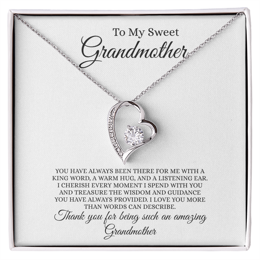 Gift for Grandmother "Thank you for being such an amazing Grandmother..." Forever Love Necklace