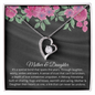 Gift for Daughter "Mother & Daughter, Their Hearts as One" Forever Love Necklace