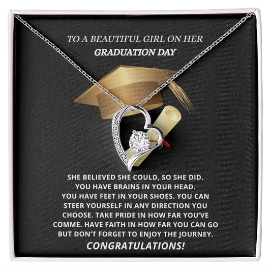 Gift for Daughter "To a beautiful Girl on her Graduation Day..." Forever Love Necklace - Someone Said Gift