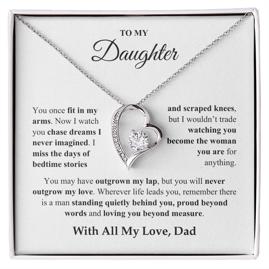 Gift For Daughter "You once fit in my arms. Now I watch you chase dreams" Forever Love Necklace