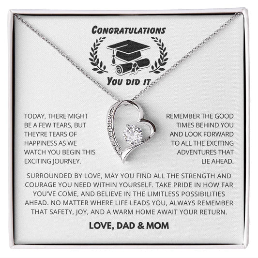 Gift for daughter "Congratulations, You Did It..." Forever Love Necklace - Someone Said Gift