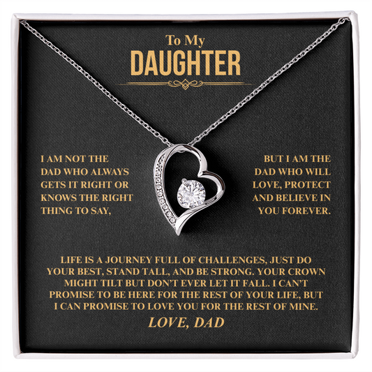 Gift for Daughter "I Am Not the Dad Who..." Forever Love Necklace