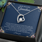 Gift for Grandmother "Distance never separates two hearts that really care..." Forever Love Necklace