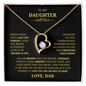 Gift for Daughter "Never forget that I love you..." Forever Love Necklace