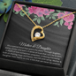 Gift for Daughter "Mother & Daughter, Their Hearts as One" Forever Love Necklace