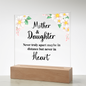 Gift for Daughter (from Mom) – “Never Apart, Always Connected” Square Acrylic Plaque