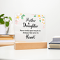 Gift for Daughter (from Mom) – “Never Apart, Always Connected” Square Acrylic Plaque