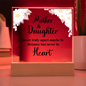 Gift for Daughter (from Mom) – “Never Apart, Always Connected” Square Acrylic Plaque