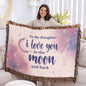 Gift for Daughter – “I Love You to the Moon and Back” Heirloom Woven Blanket