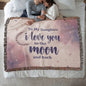 Gift for Daughter – “I Love You to the Moon and Back” Heirloom Woven Blanket