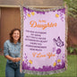 Gift for Daughter – “You'll Never Outgrow My Heart” Heirloom Woven Blanket