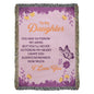 Gift for Daughter – “You'll Never Outgrow My Heart” Heirloom Woven Blanket