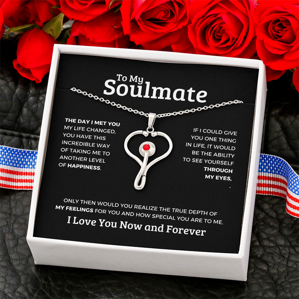 *To My Soulmate "HeartScope Necklace" Romantic Gift for Her, Soulmate Jewelry, Anniversary Gift, Valentine's Day Necklace for Wife or Girlfriend