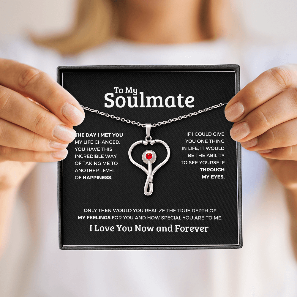 *To My Soulmate "HeartScope Necklace" Romantic Gift for Her, Soulmate Jewelry, Anniversary Gift, Valentine's Day Necklace for Wife or Girlfriend