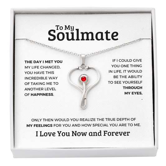 *To My Soulmate "HeartScope Necklace" Romantic Gift for Her, Soulmate Jewelry, Anniversary Gift, Valentine's Day Necklace for Wife or Girlfriend