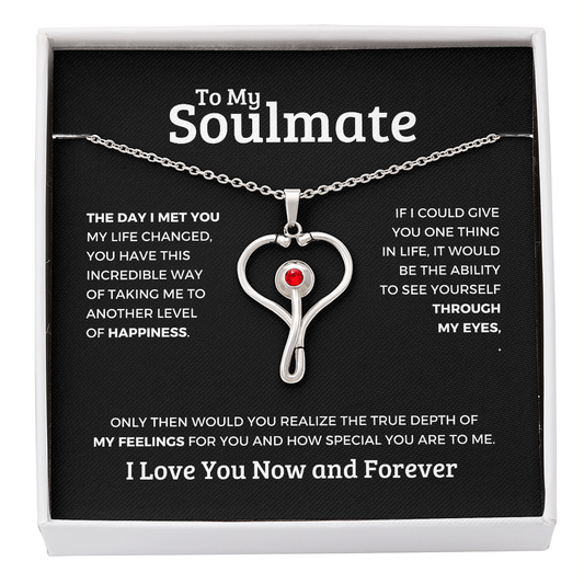 *To My Soulmate "HeartScope Necklace" Romantic Gift for Her, Soulmate Jewelry, Anniversary Gift, Valentine's Day Necklace for Wife or Girlfriend