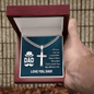 Gift for Dad – “I Know You’ve Loved Me Since I Was Born” Cross Cuban Link Necklace
