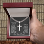 Gift for Dad – “You Calm My Fears” Cross Cuban Link Necklace