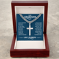“Stay Strong, Be Confident & Just Do Your Best” Personalized Cross with Cuban Link Chain - Gift for Grandson