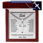 Gift for Son (from Dad) – “Never Forget That I Love You” Personalized Cross with Cuban Link Chain