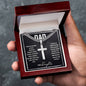 Gift for Dad (from Daughter) – “Thank You for Being My Hero” Personalized Cross Necklace