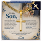 To My Son – Always in Your Corner Personalized Cross & Cuban Link Chain