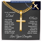 Gift for Dad – “You Calm My Fears” Cross Cuban Link Necklace