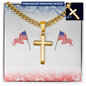 Gift for Him - Independence Day Edition – Cross Cuban Link Necklace