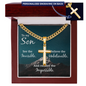 Gift for Son – “See the Invisible” Personalized Cross with Cuban Link Chain