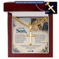 To My Son – Always in Your Corner Personalized Cross & Cuban Link Chain