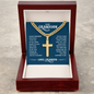 “Stay Strong, Be Confident & Just Do Your Best” Personalized Cross with Cuban Link Chain - Gift for Grandson