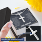 “We Have a Bond That Can't Be Broken. I Love You” Personalized Cross Necklace with Snake Chain – Gift for Husband