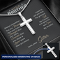 “I Want to Tell You That the Greatest Gift My Parents Ever Gave Me Was You, My Brother” Personalized Cross Necklace with Snake Chain - Gift for Brother