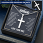 “We Have a Bond That Can't Be Broken. I Love You” Personalized Cross Necklace with Snake Chain – Gift for Husband
