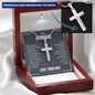 “We Have a Bond That Can't Be Broken. I Love You” Personalized Cross Necklace with Snake Chain – Gift for Husband