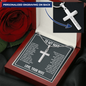 “I Love You With Every Ounce of My Soul and Every Fiber of My Being” Personalized Cross Necklace with Snake Chain - Gift for Husband