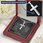 Gift for Father‑in‑Law – “You Made My Life Better” Cross Snake Chain Necklace