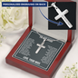 “I Love You With Every Ounce of My Soul and Every Fiber of My Being” Personalized Cross Necklace with Snake Chain - Gift for Husband