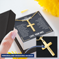 “We Have a Bond That Can't Be Broken. I Love You” Personalized Cross Necklace with Snake Chain – Gift for Husband