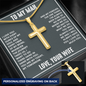 “I Love You With Every Ounce of My Soul and Every Fiber of My Being” Personalized Cross Necklace with Snake Chain - Gift for Husband