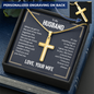 “We Have a Bond That Can't Be Broken. I Love You” Personalized Cross Necklace with Snake Chain – Gift for Husband