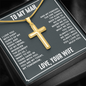 “I Love You With Every Ounce of My Soul and Every Fiber of My Being” Personalized Cross Necklace with Snake Chain - Gift for Husband