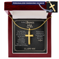 Gift for Father‑in‑Law – “You Made My Life Better” Cross Snake Chain Necklace