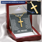 “I Love You With Every Ounce of My Soul and Every Fiber of My Being” Personalized Cross Necklace with Snake Chain - Gift for Husband