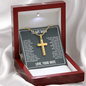 “I Love You With Every Ounce of My Soul and Every Fiber of My Being” Personalized Cross Necklace with Snake Chain - Gift for Husband