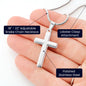 Gift for Granddaughter "Never lose faith in yourself..."Engraved Artisan Cross Necklace