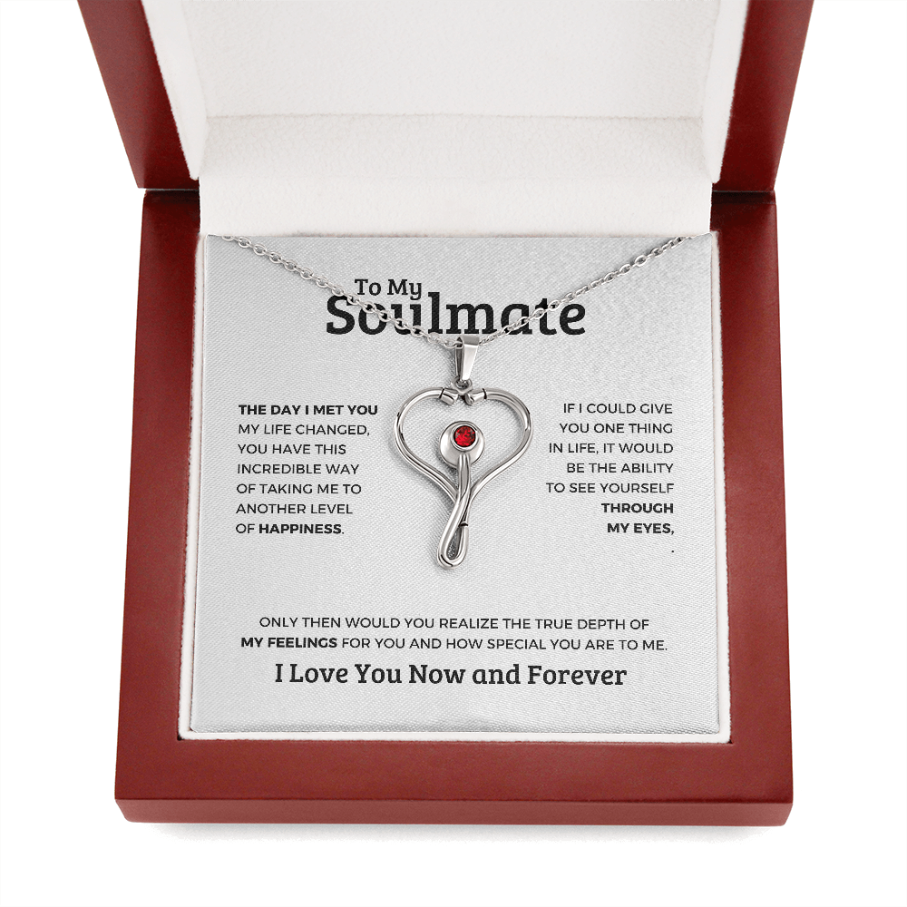 *To My Soulmate "HeartScope Necklace" Romantic Gift for Her, Soulmate Jewelry, Anniversary Gift, Valentine's Day Necklace for Wife or Girlfriend