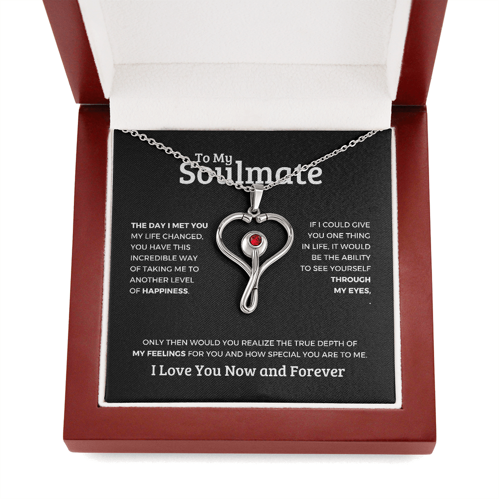 *To My Soulmate "HeartScope Necklace" Romantic Gift for Her, Soulmate Jewelry, Anniversary Gift, Valentine's Day Necklace for Wife or Girlfriend