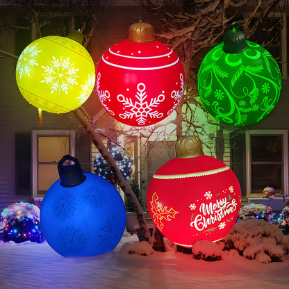 24-Inch Christmas Snowflake Inflatable Ball - Durable PVC Outdoor Yard and Garden Decoration